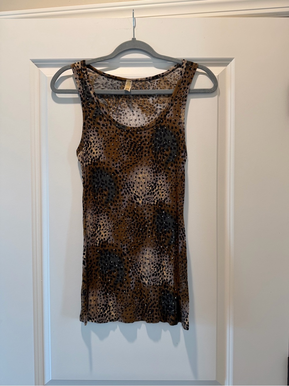 BKE Brown and Black Animal Print Tank Top